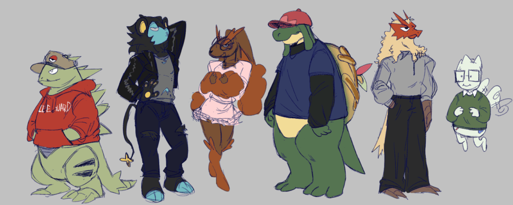 Some pokesonas i drew for me and my friends!