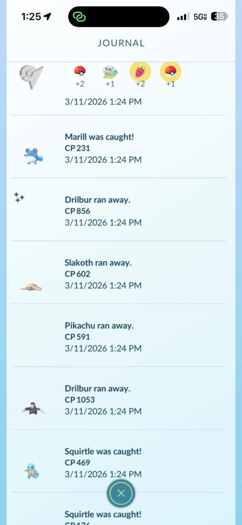 What it looks like when you lose a Shiny Ditto to GoPlus…