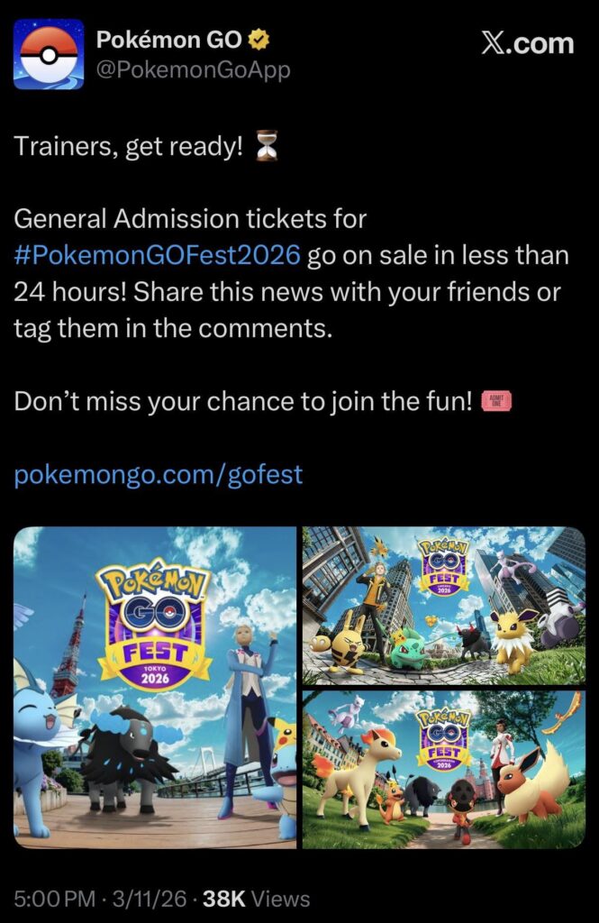 Go Fest tickets go on sale ‘less than 24 hours’ from 5pm EST, probably 4p EST tomorrow