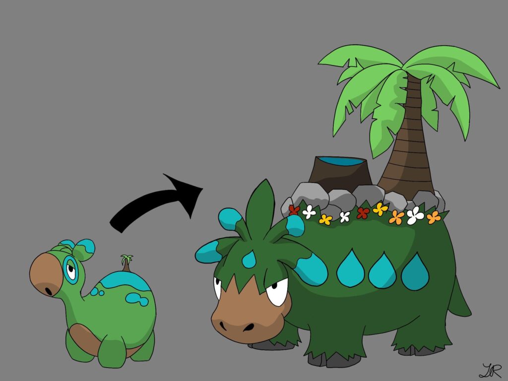 Regional form of Numel and Camerupt. Type Grass/Water