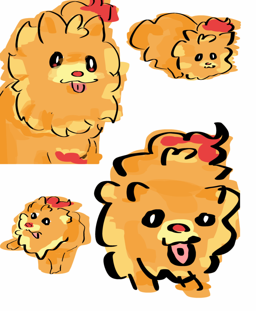 [OC](very bad) drawing of bombon on top of picture of my dog