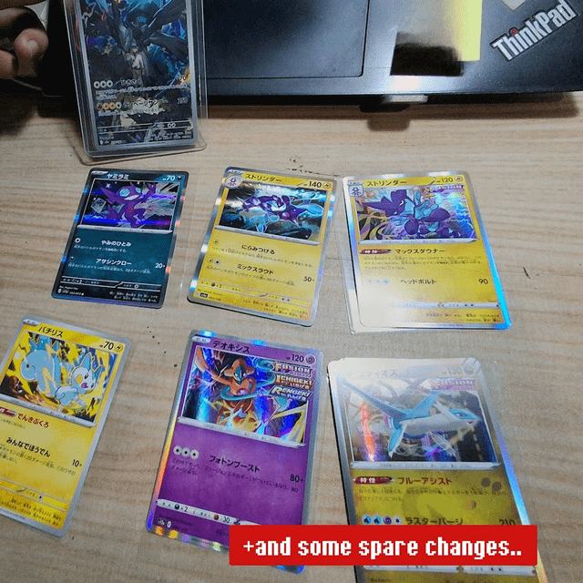 traded my damaged sealed Pikachu promo card, Genesect SR and 4 bulk card (Holo, V, etc) for cash, picked up N's zekrom for 5.89 USD and other holo japanese cards from a recent card event
