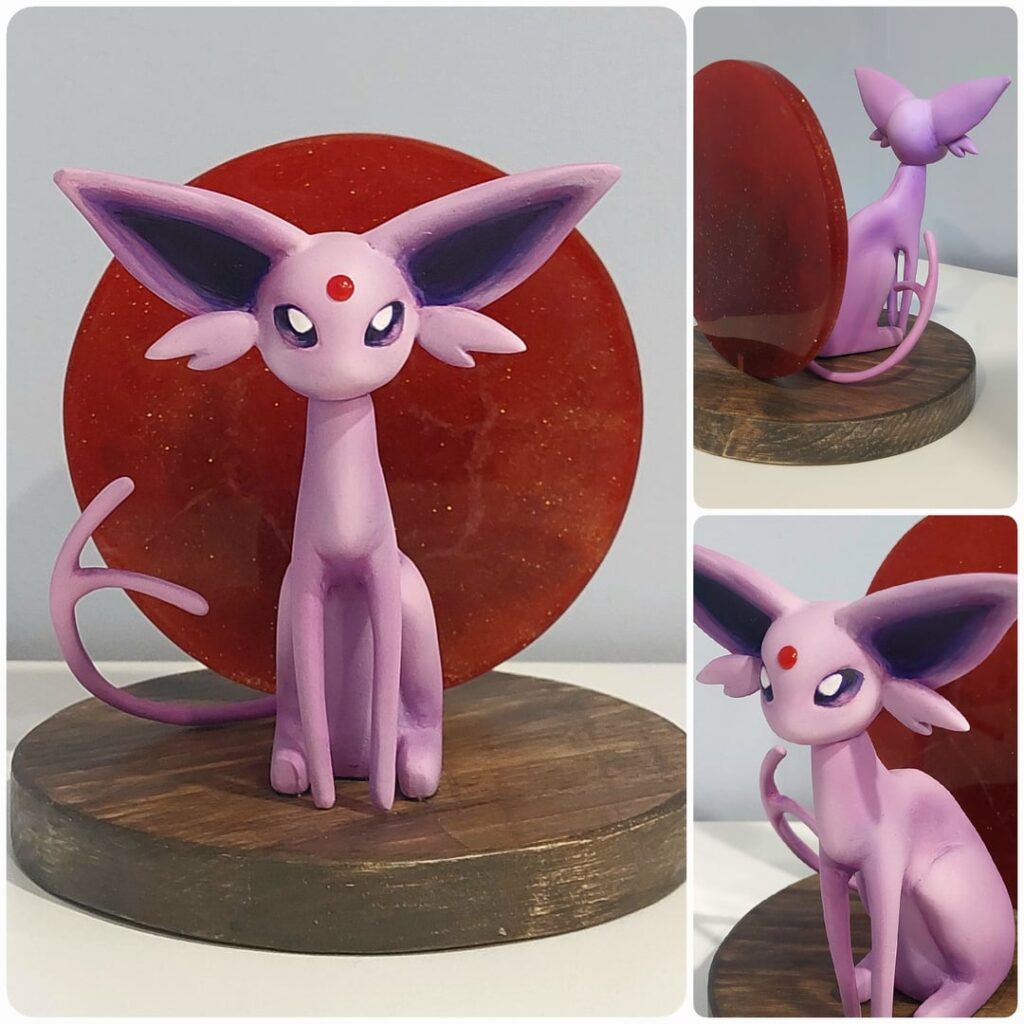I made an Espeon figurine out of polymer clay.
