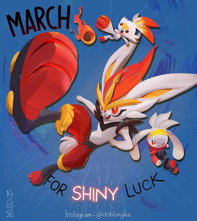 [OC] Scorbunny art for this month!