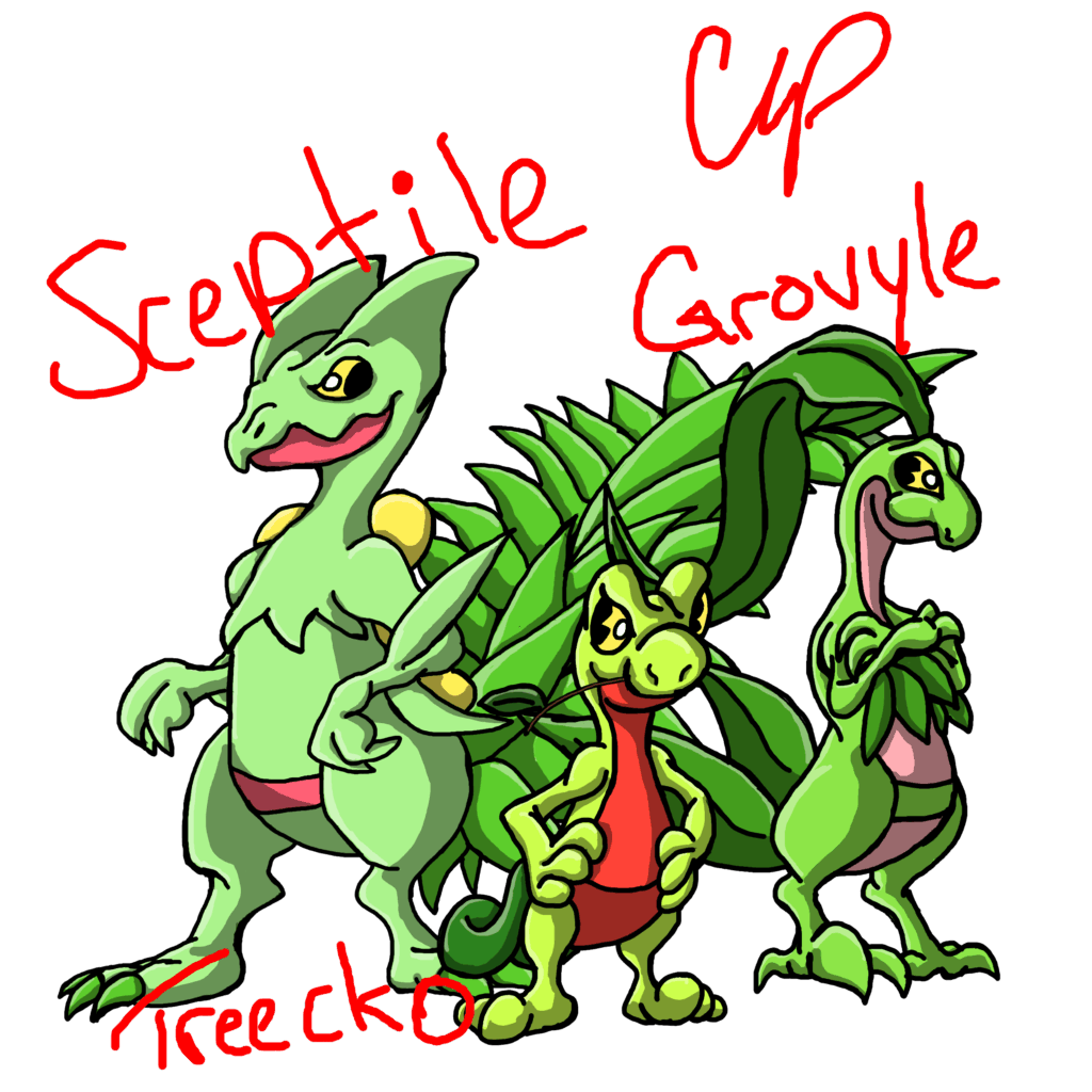 Treecko, Grovyle, and Sceptile