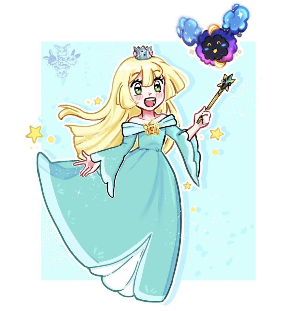 Lillie and Cosmog as Rosalina and Luma 💫 (by @Pikarina_)