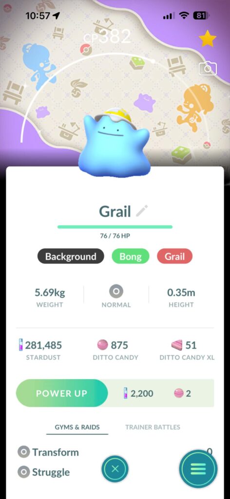 What is your grail pokemon and how long have you been playing for?