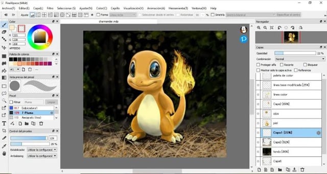 Charmander Digital Illustration - Focused on realistic lighting and eye reflections [OC]