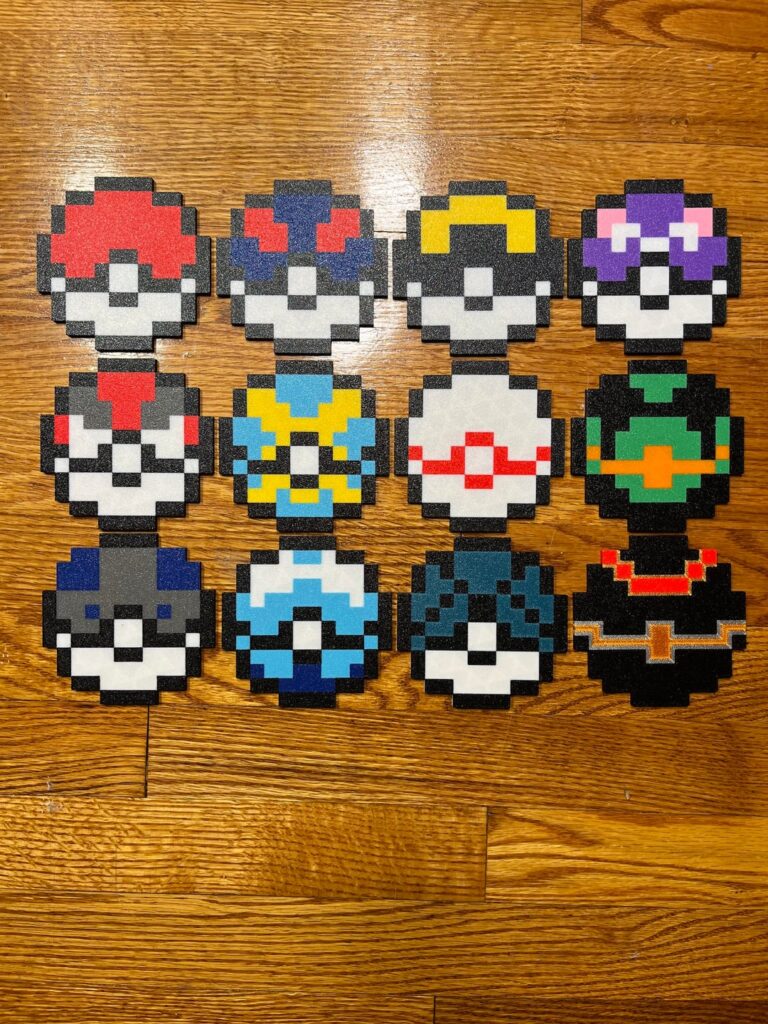 3D Printed Pokeball Coasters