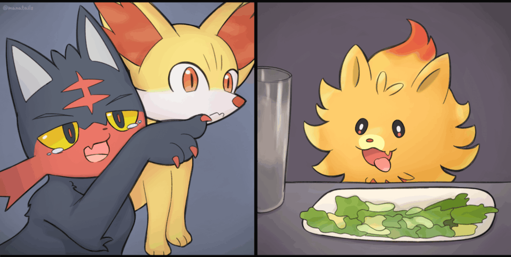 Litten yelling at Pombon