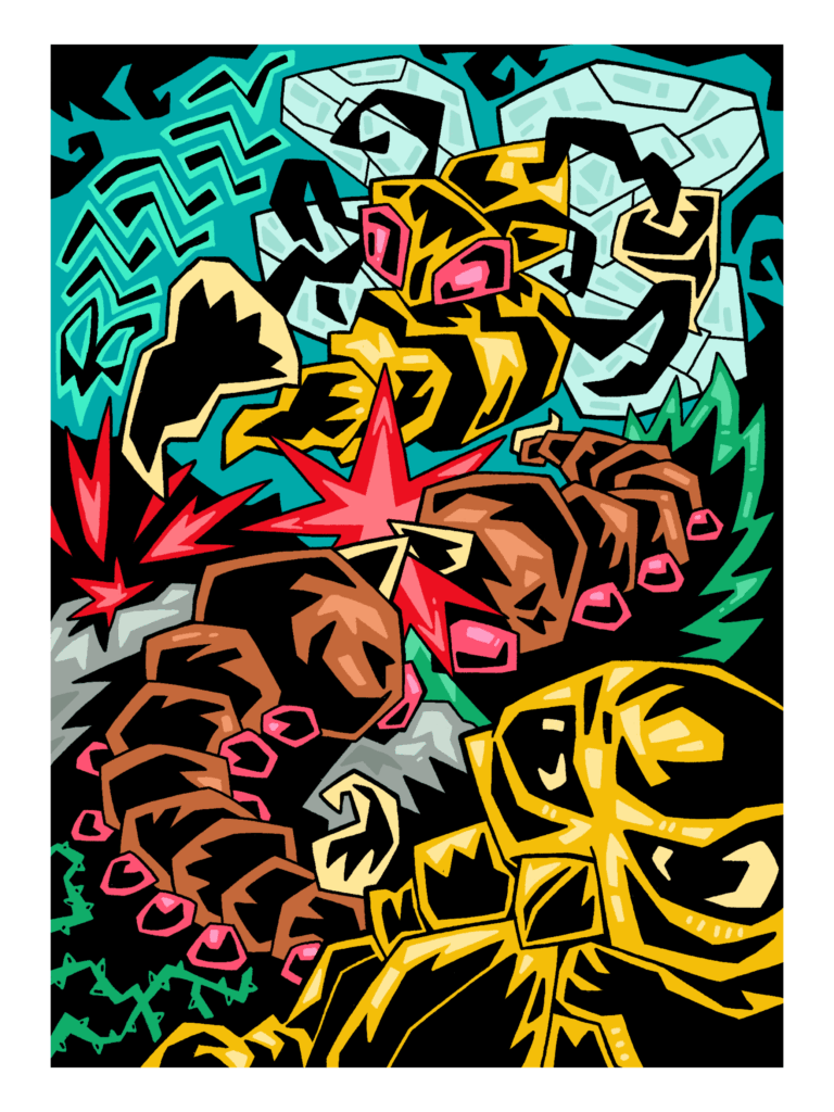 Tutta la linea evolutiva di Beedrill