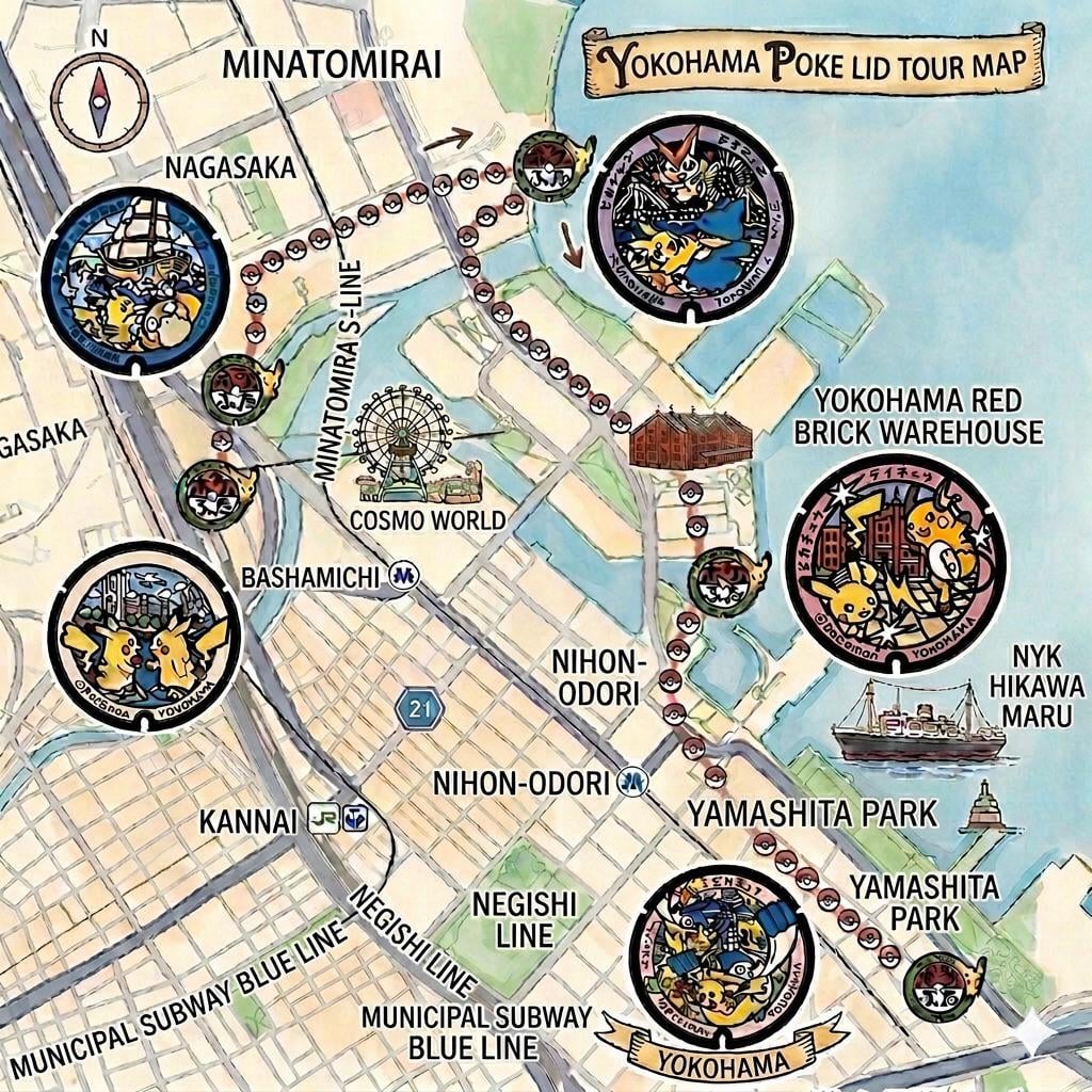 Yokohama, Pokémon Manhole Cover Tour