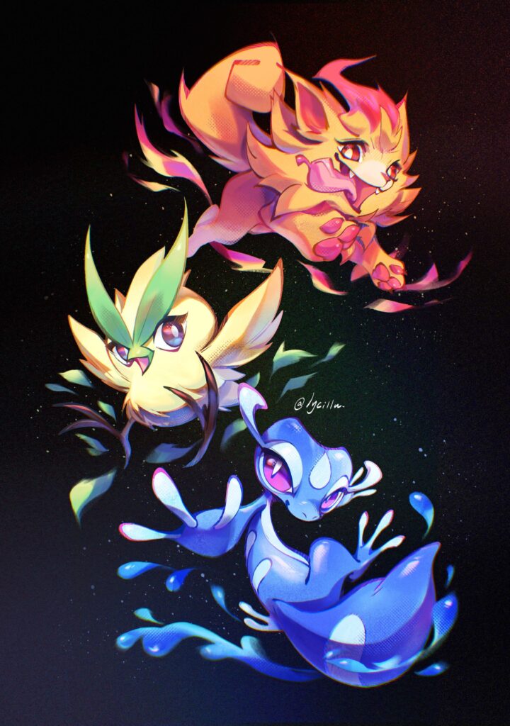 windwave starters! 🧡💚💙 [OC]