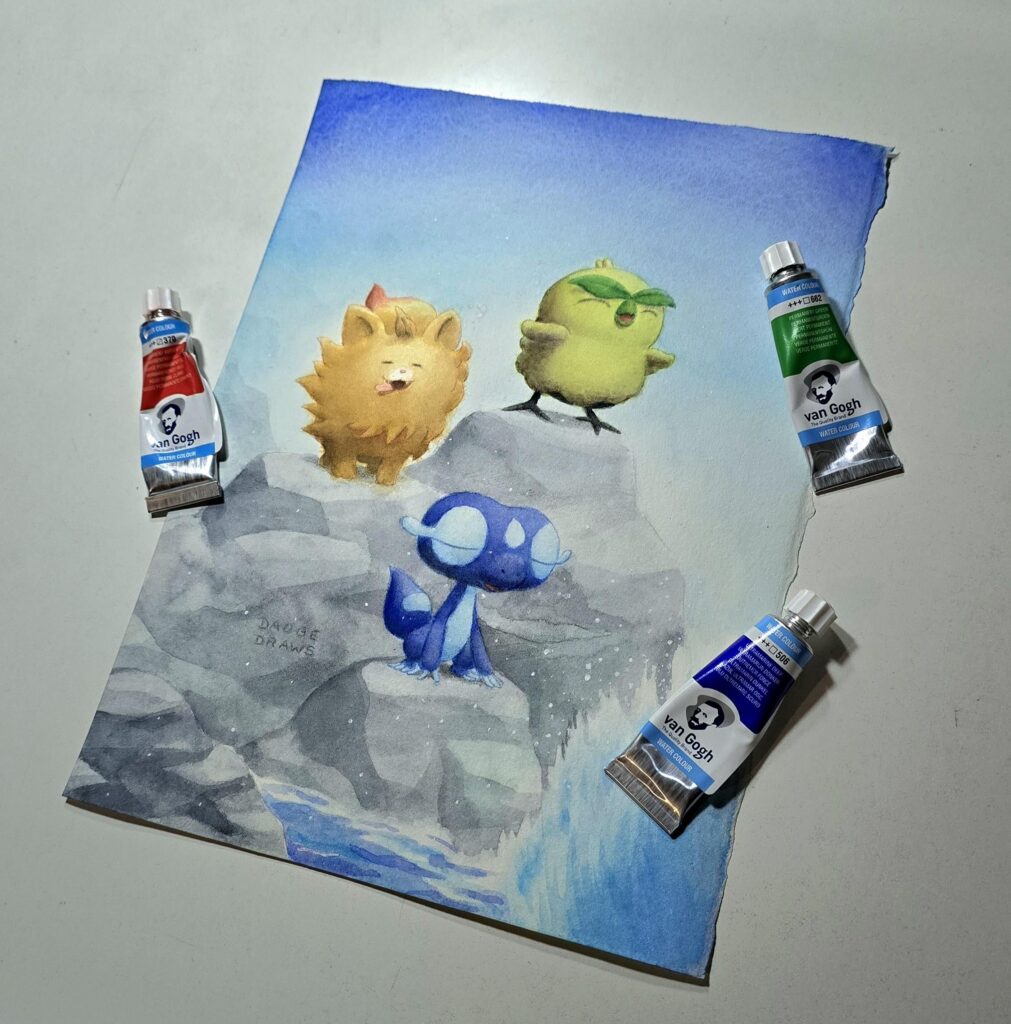 Winds and waves watercolour [OC]