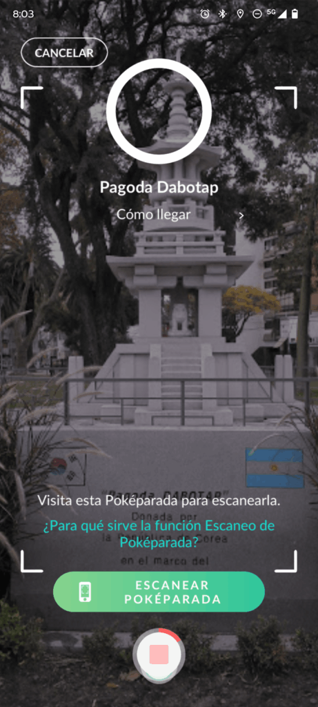 Nota able to scan pokestop