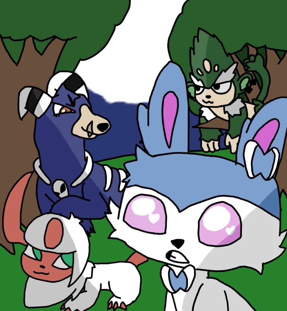 drew this last night while shiny hunting eevee in za (still ain't get it)