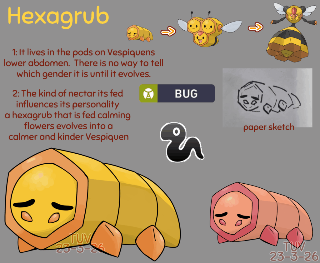 [OC] Hexagrub fakemon
