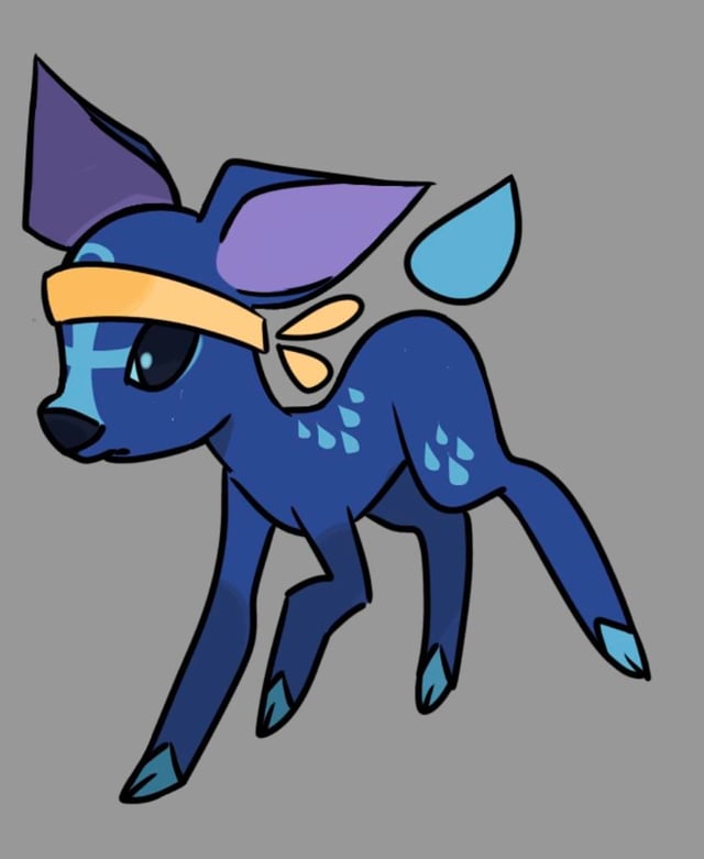 My water deer fakemon,Fawnchor,and its evolutions!