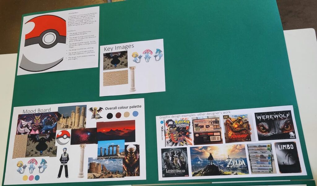 My National 5 Art Design Folio based on Pokémon Platinum