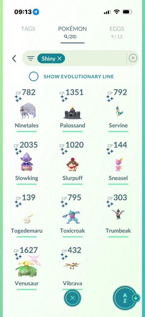 My current batch of shinys!