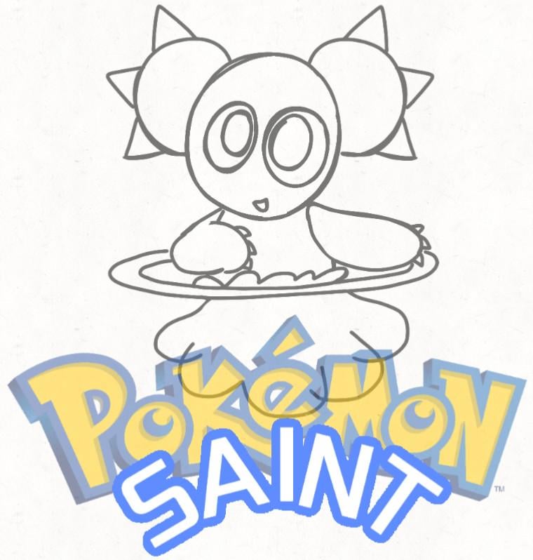 trying to make a cover for my nonexistent Fakémon game (Fakémon in image is a mythical)