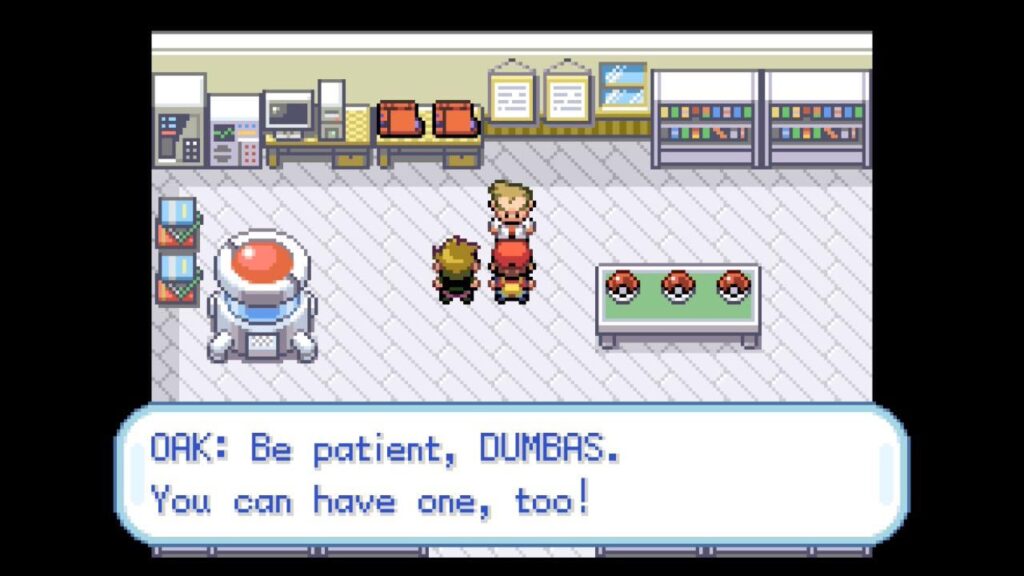 Why is Professor Oak calling his own grandson a dumbass? He’s very rude