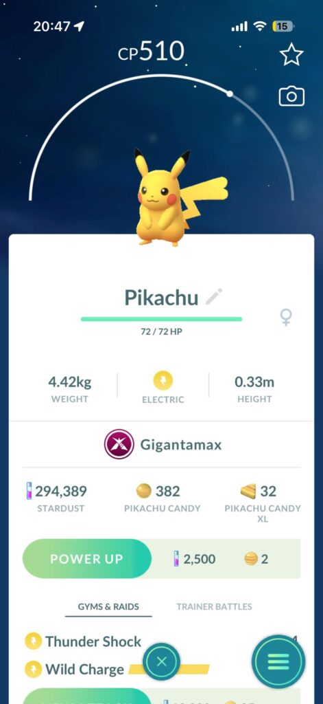 Why can’t I evolve my gigantamax pikachu
