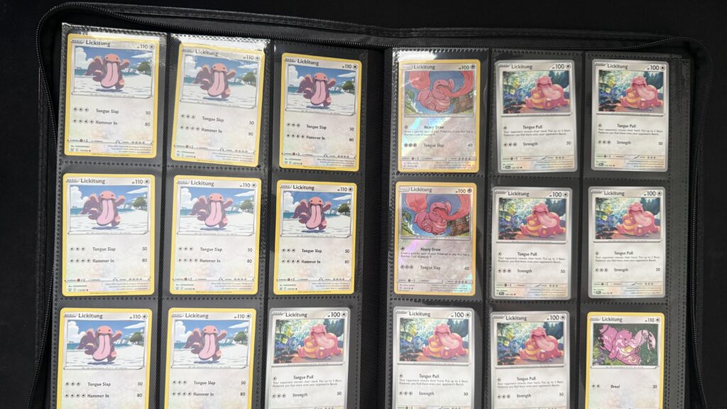 Filling a 540 card binder with only Lickitungs. Roughly 400 to go.