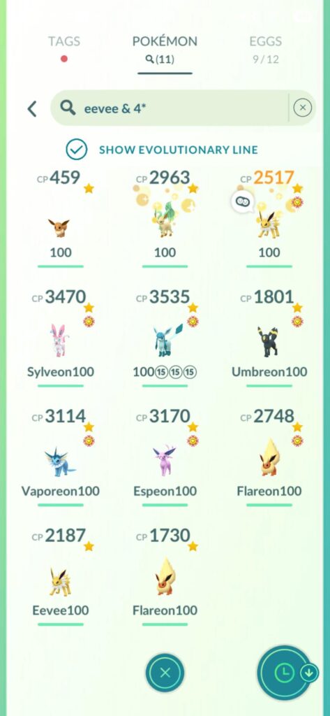 It's taken almost 10 yrs, but finally got all 100% 4* eeveelutions!