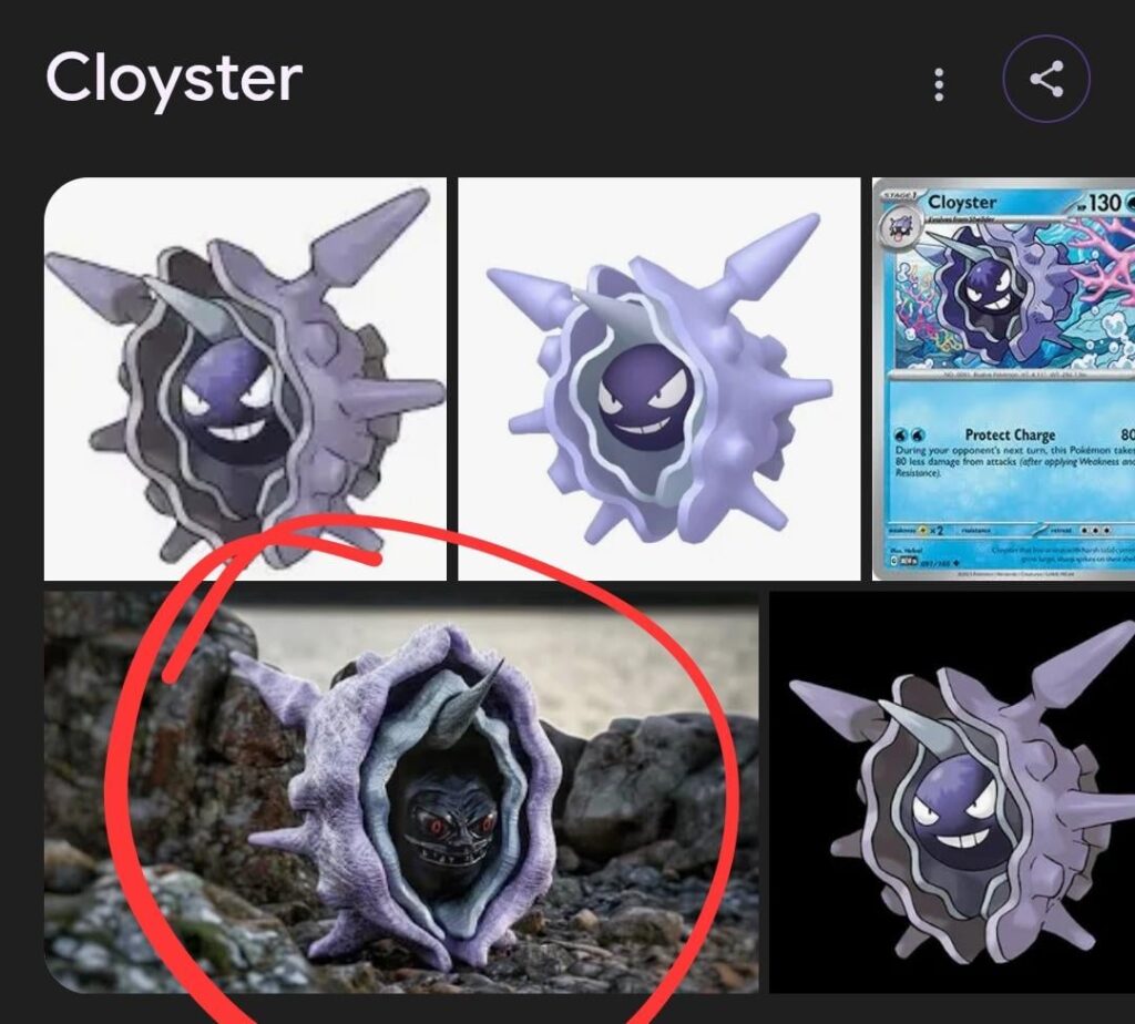 Was playing the Pokémon catching game on Google, when I was suddenly fed nightmare fuel.