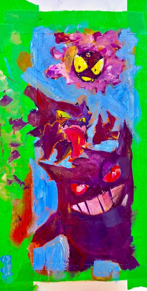 Some Pokemon paintings in progress [oc]