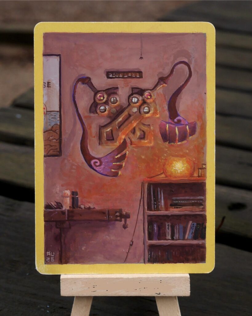 Painted this Doublade on an old Trainer card (honestly don’t remember which)