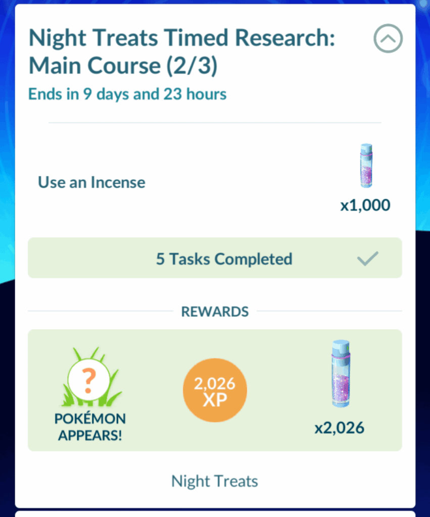 Daily incense doesn't count for this task