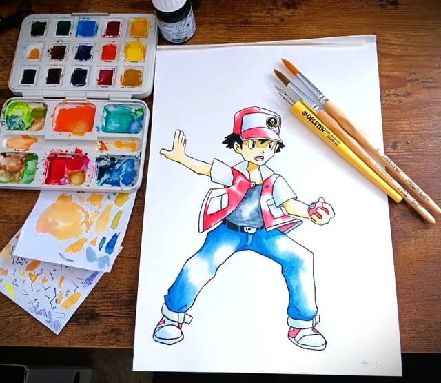 Trainer Red, originally painted for the 30th anniversary [OC]