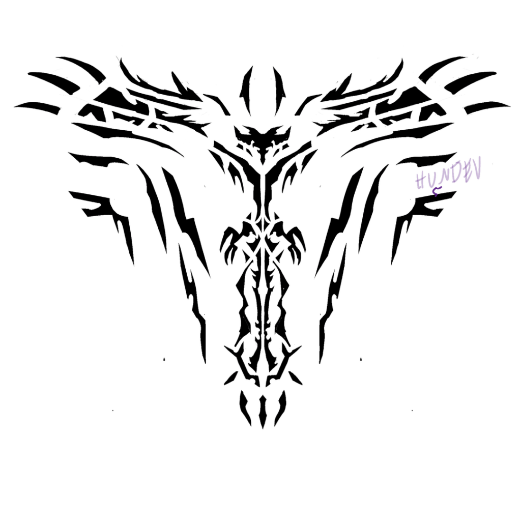 Quick Yveltal design I made 'cuz bored asf (monochrome + colored)