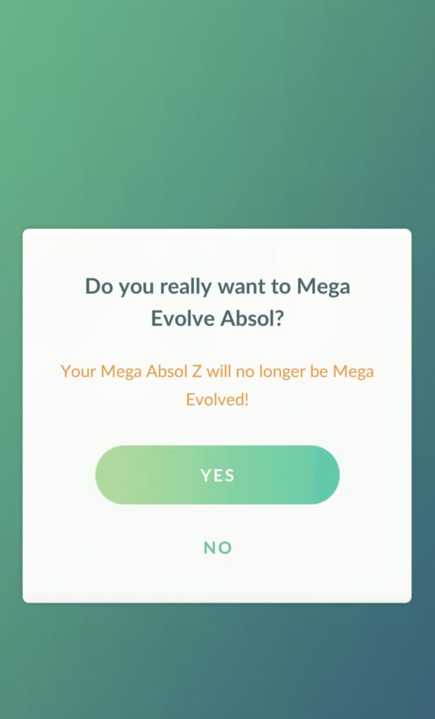 Mega Absol Z mentioned when overriding current mega absol