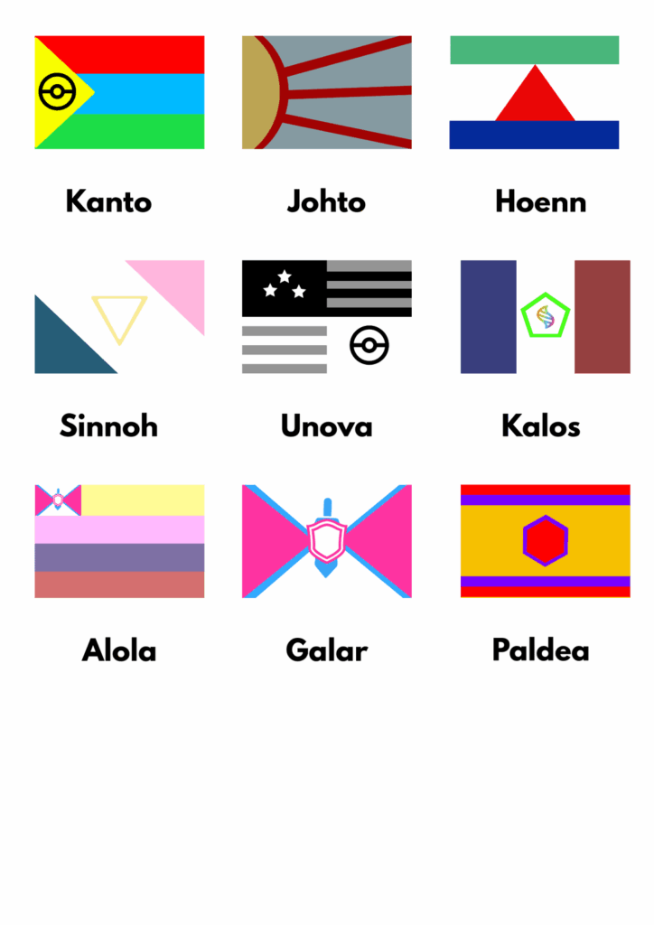 Pokemon regions flags