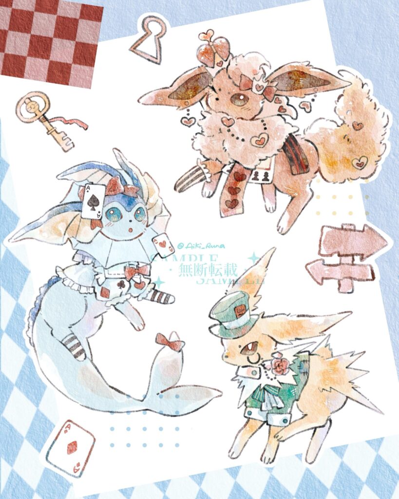 [oc] Eeveelutions in the Wonderland