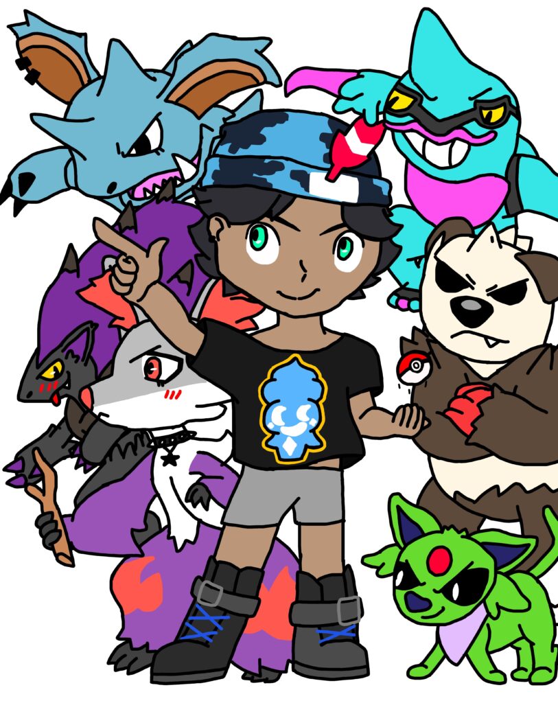 Decided to draw my Pokemon x character again cuz why not