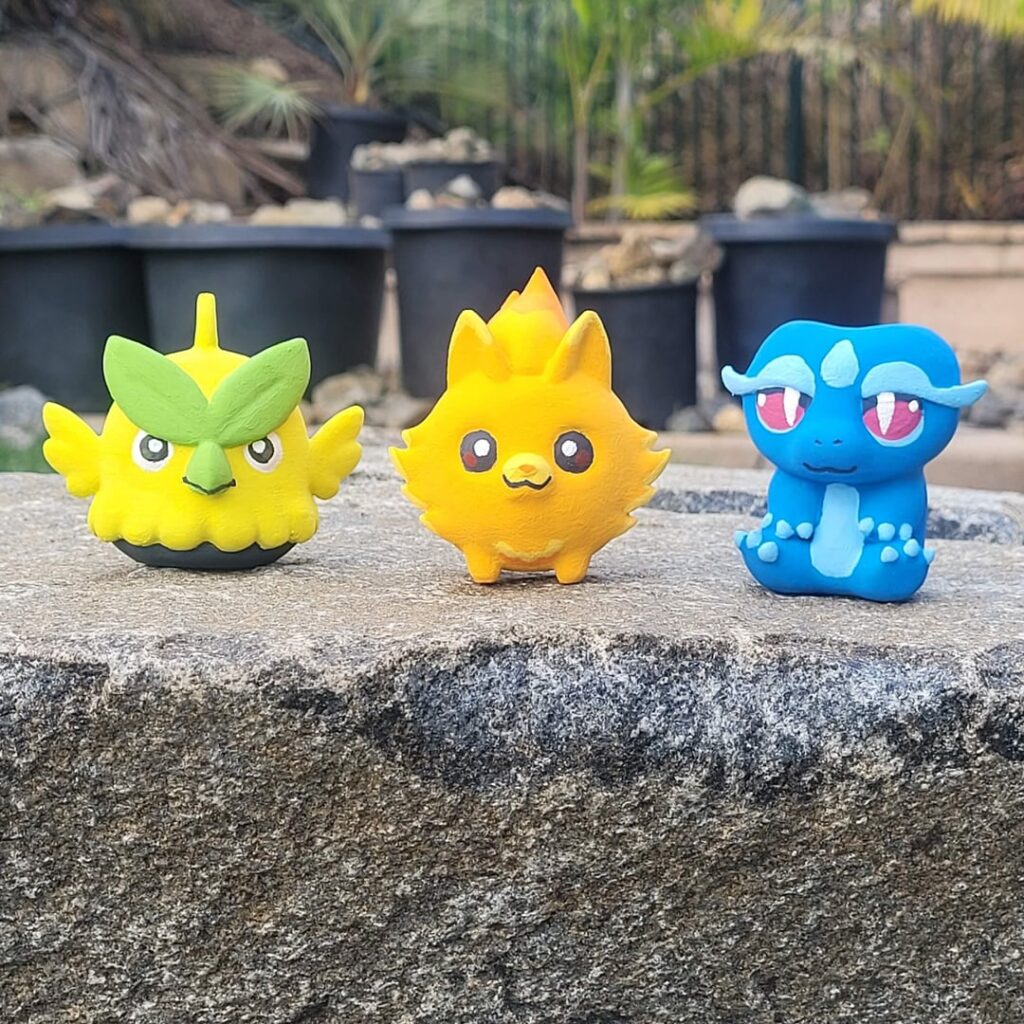 [OC] I made hand-painted figurines of the new starter trio!