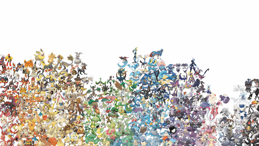 I made a rainbow for EVERY pokemon I like