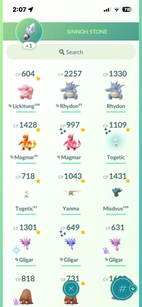 Which should I use my sinnoh stone on?