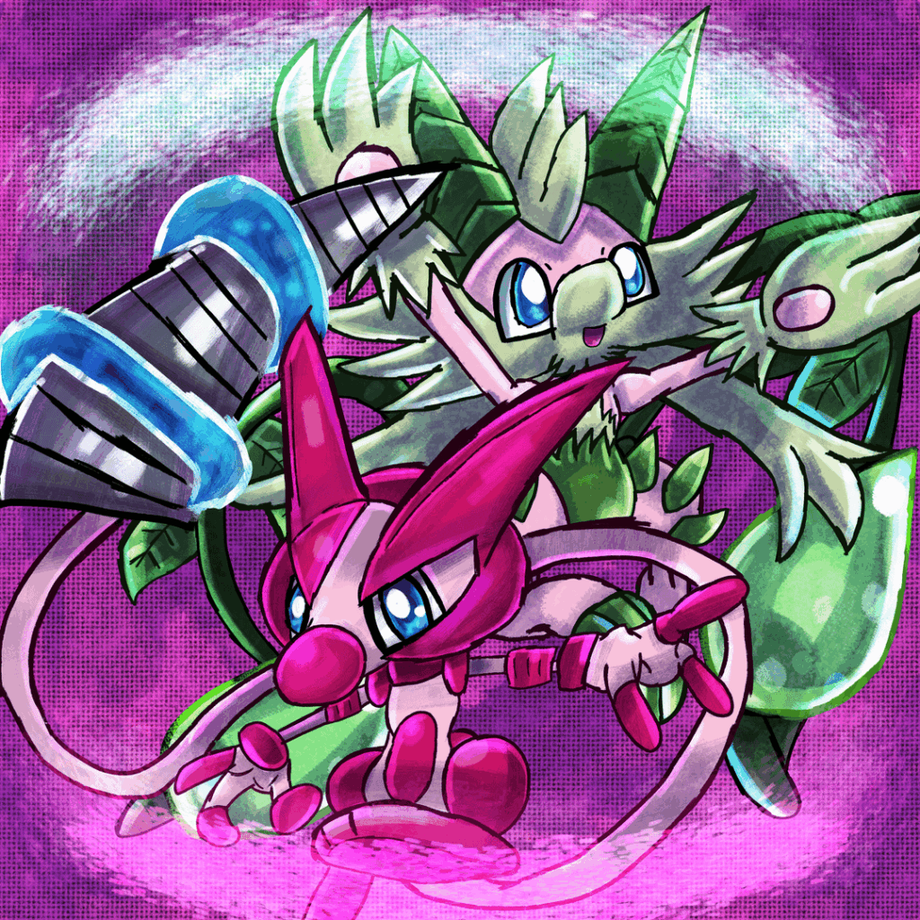 My version of Mega Mew X and Mega Mew Y (OC)