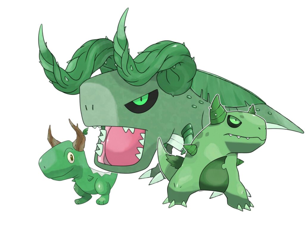 [OC] Grass Starter Rootaur > Thornotaur > Carnifir