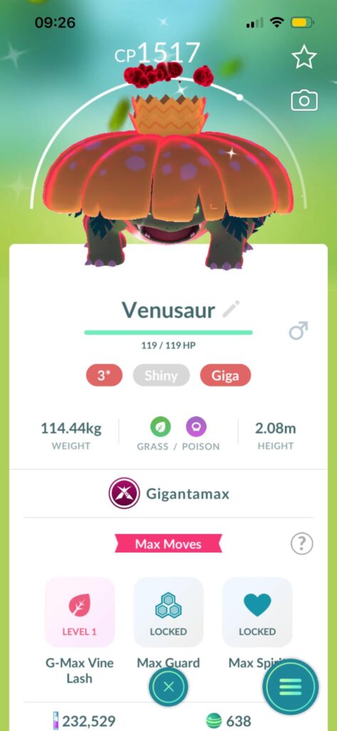 First try Giga Venusaur😩😩