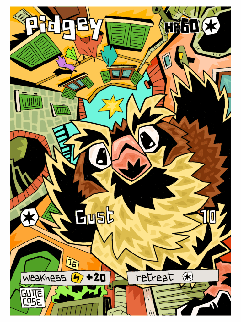 I miei disegni dedicati alla linea evolutiva di Pidgey