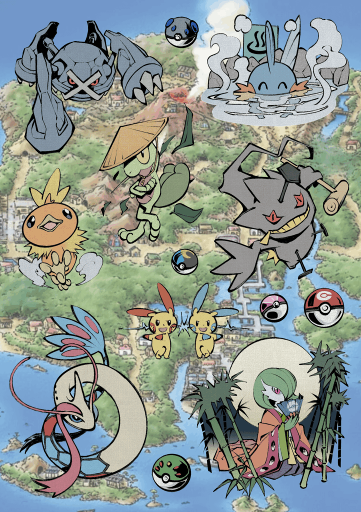 I present you part 3 of the Japanese style Pokémon series, Hoenn! What do you like the most about that region and Pokémon? And why it’s metagross?