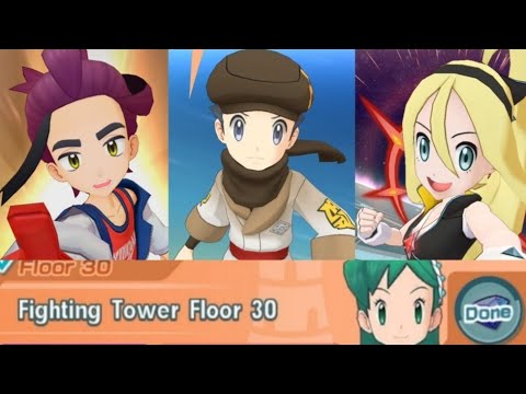 Clearing Fighting Tower Floor 30 with Arc Korrina, Rei, and Kieran [Pokemon Masters EX]