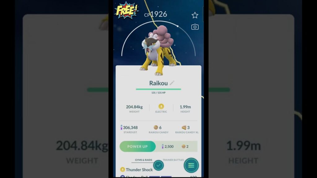 " HURRY! Get FREE Raikou NOW in Pokemon GO " | #gamingshorts