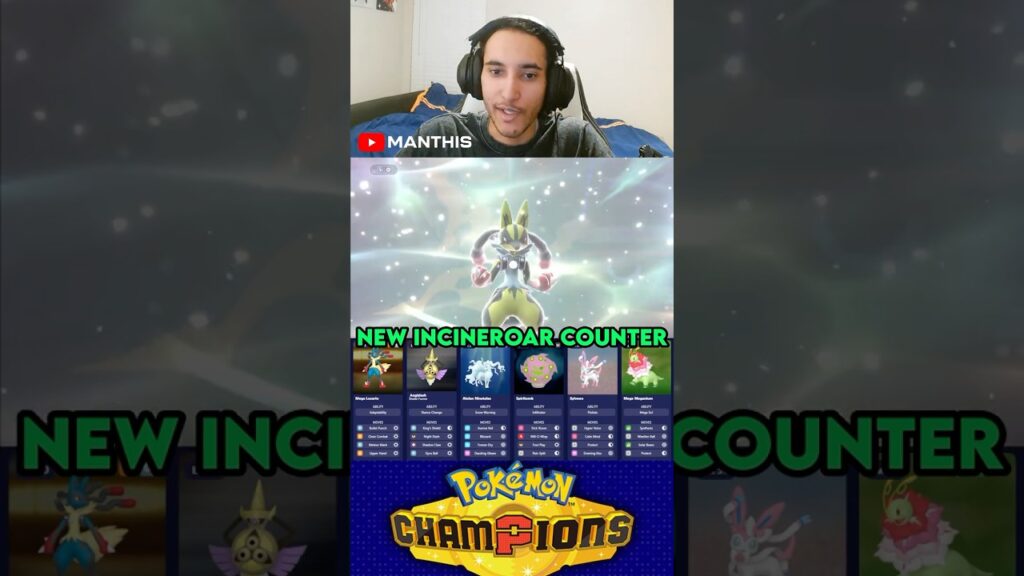 Mega Lucario COUNTERS Incineroar #pokemonchampions #pokemon #pokemonvgc